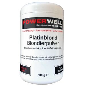 Powerwell Blondierpulver Platinblond Ohne Ammoniak 500 g Dose, Violett
